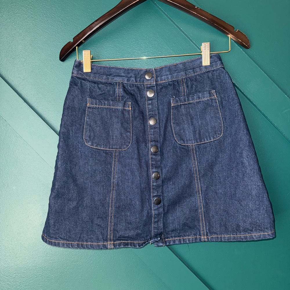 BDG Dark Blue A-Line Denim Skirt